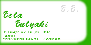 bela bulyaki business card